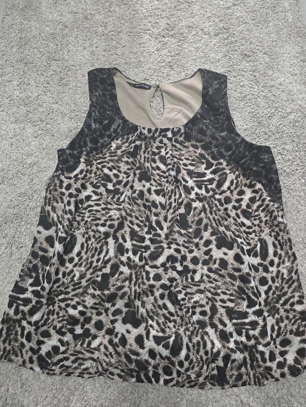 Maurices Women's Plus Size 2X (Size 18/20) Leopard & Lace Silky Tank Cami Top!!